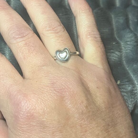 The Bubble Heart Ring adjustable in 925 silver. - Picture 3 of 5